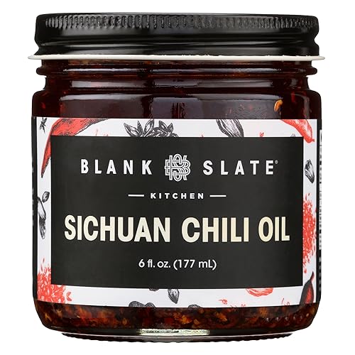 Blank Slate Kitchen Sichuan Chili Oil (6 Oz) | Gourmet Spicy Tingly Numbing Umami Hot Sauce | Authentic Chinese Mala | Vegan, Gluten-Free, Sugar-Free