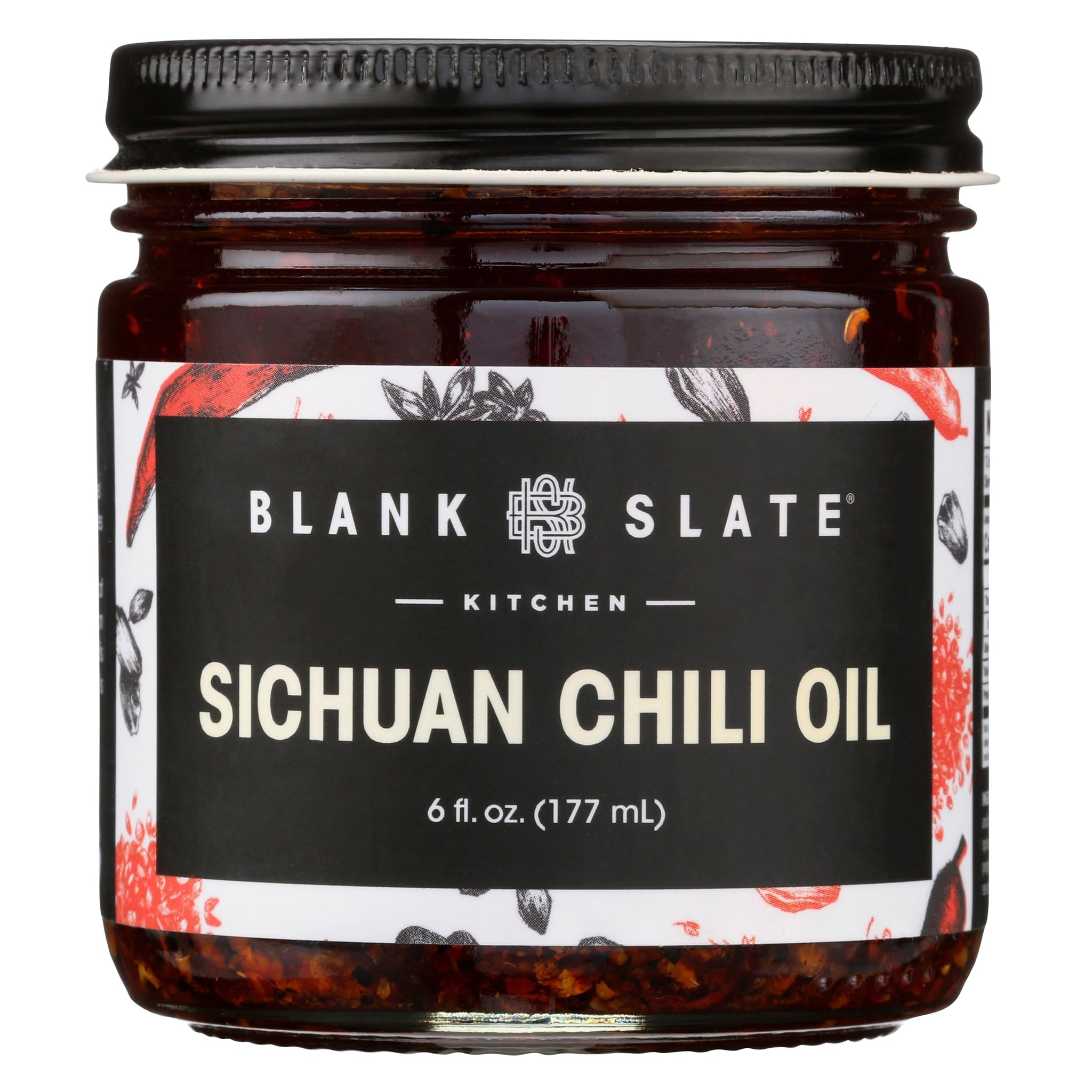 Blank Slate Kitchen Sichuan Chili Oil (6 Oz) | Gourmet Spicy Tingly Numbing Umami Hot Sauce | Authentic Chinese Mala | Vegan, Gluten-Free, Sugar-Free