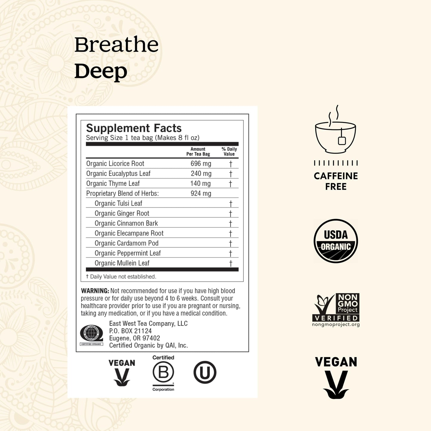 Yogi Tea Breathe Deep Tea - 16 Tea Bags per Pack (6 Packs) - Organic Respiratory Tea - Supports Respiratory Health - Includes Licorice Root