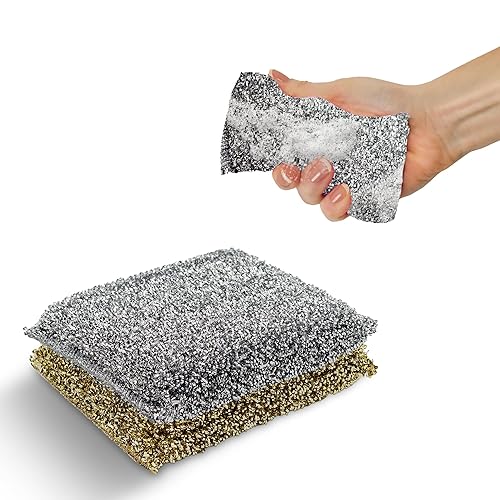 Perfect Scour 2 Pack Scrub Sponges for Kitchen - Multipurpose Non-Scratch Sponge with Heavy Duty Scouring Power - Soft and Fast Cleaning Scrubber