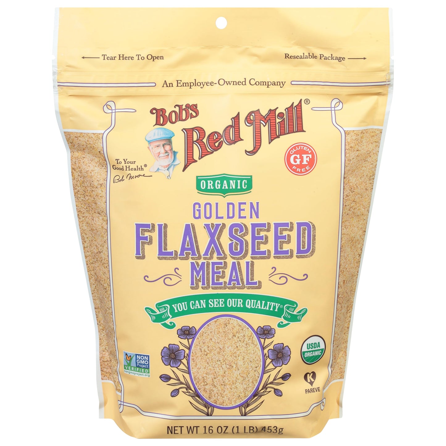 Bob's Red Mill Organic Golden Flaxseed Meal, 16oz (Pack of 1) - Non GMO, Vegan, Paleo Friendly, Keto Friendly, Kosher
