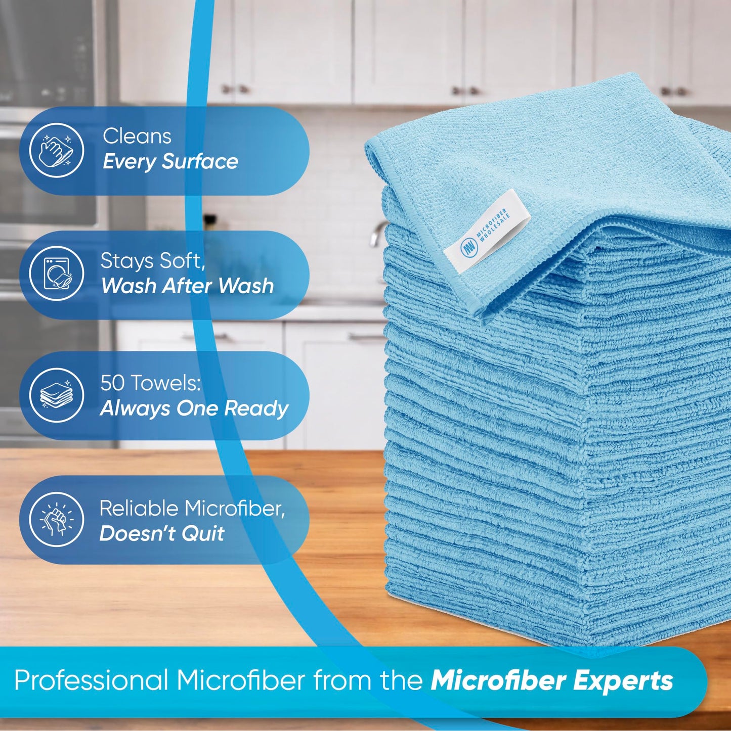 Microfiber Wholesale Cleaning Cloths | 12 Pack | 11" x 11" Reusable Towels, Wash Rags, Dust Cloth, All-Purpose: Kitchen, Dish, Cars, Shop, Glass