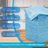 Microfiber Wholesale Cleaning Cloths | 12 Pack | 11" x 11" Reusable Towels, Wash Rags, Dust Cloth, All-Purpose: Kitchen, Dish, Cars, Shop, Glass
