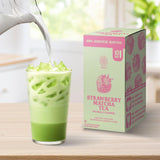 The Harmony Matcha Strawberry (10 Sticks) Premium Japanese Matcha Powder, Rich in Antioxidants & L-Theanine, Sweetened with Organic Sugar, No