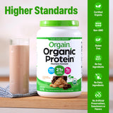 Orgain Organic Vegan Protein Powder, Chocolate Peanut Butter - 21g Plant Protein, 6g Prebiotic Fiber, Low Net Carb, No Lactose Ingredients, No Added