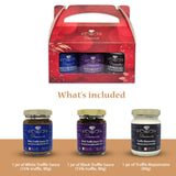 Diamante Italy Truffle Sauce Gift Box Set (3 jars x 90g), Including: 1pc of 15% White Truffle Sauce 90g, 1pc of Truffle Mayonnaise 90g, 100% Made in