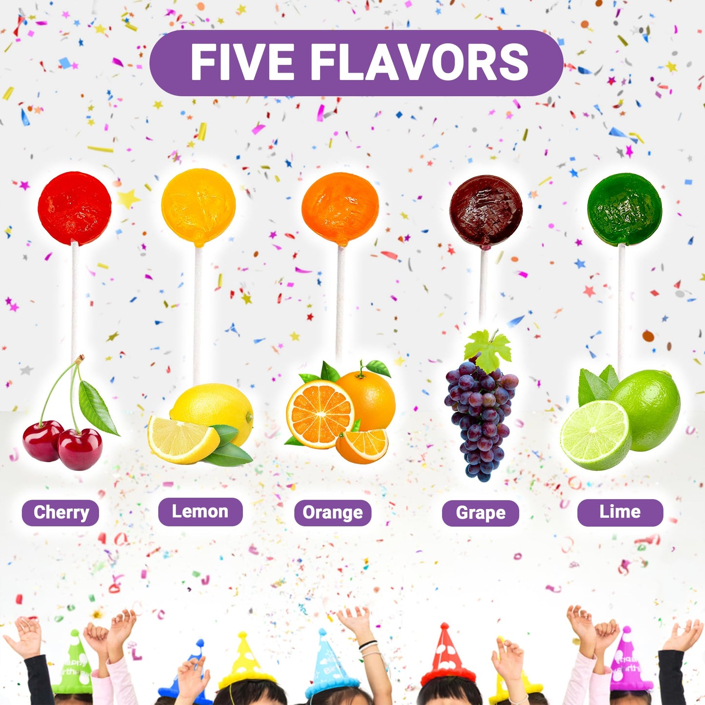 Lollipops Individually Wrapped - 2 Pound (About 75 pcs.) Bulk Suckers for Kids - Classic Lollipops Bulk Flats -5 Assorted Fruit Flavors - Holiday
