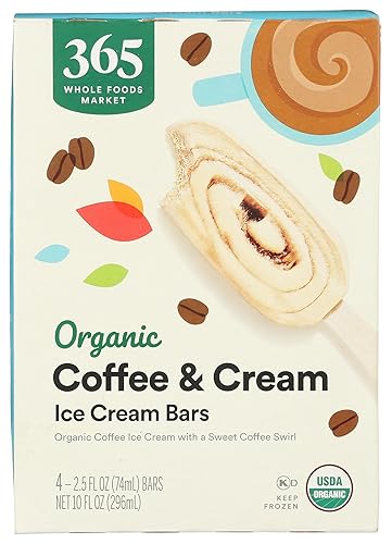 365 by Whole Foods Market Organic Coffee & Cream Ice Cream Bar, 10 FZ