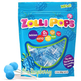 Zollipops Clean Teeth Pops Sugar Free Candy, Dye-Free Lollipops - Keto & Diabetic-Friendly, Dentist-Approved Treats for Kids (Blue Raspberry, 3.1 oz)