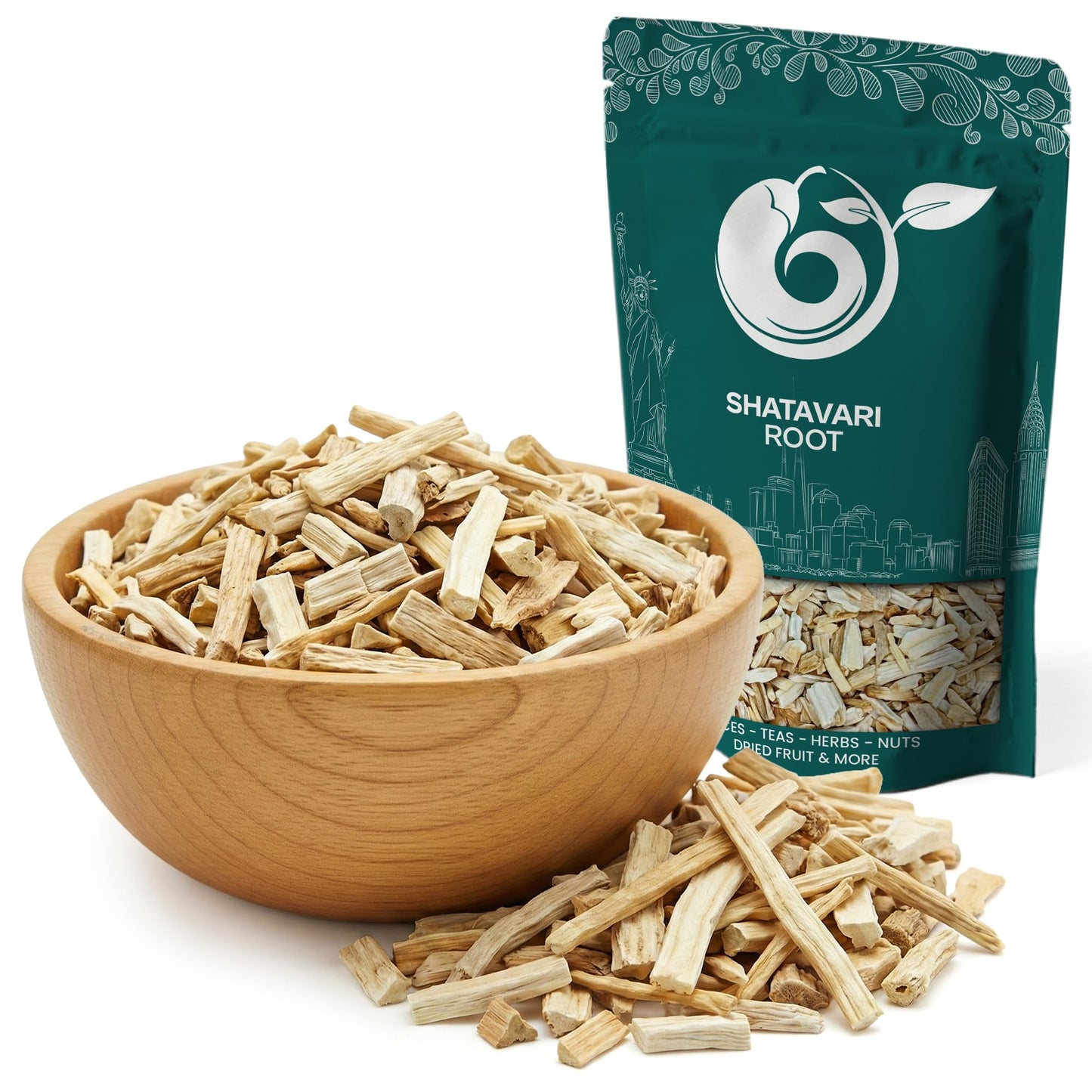 NY Spice Shop Shatavari Root Cut & Sifted (Asparagus racemosus) - 4 Ounce Natural Dried Indian Shatavari Herb - Perfect for Herbal Tea, Soups, Stews