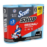 Scott® Shop Towels Original™ (58145), Blue Shop Towels, 1 Pack of 3 Big Rolls, Large 11"x9.4" Towel, (60 Sheet/Roll, 180 Sheet Total)