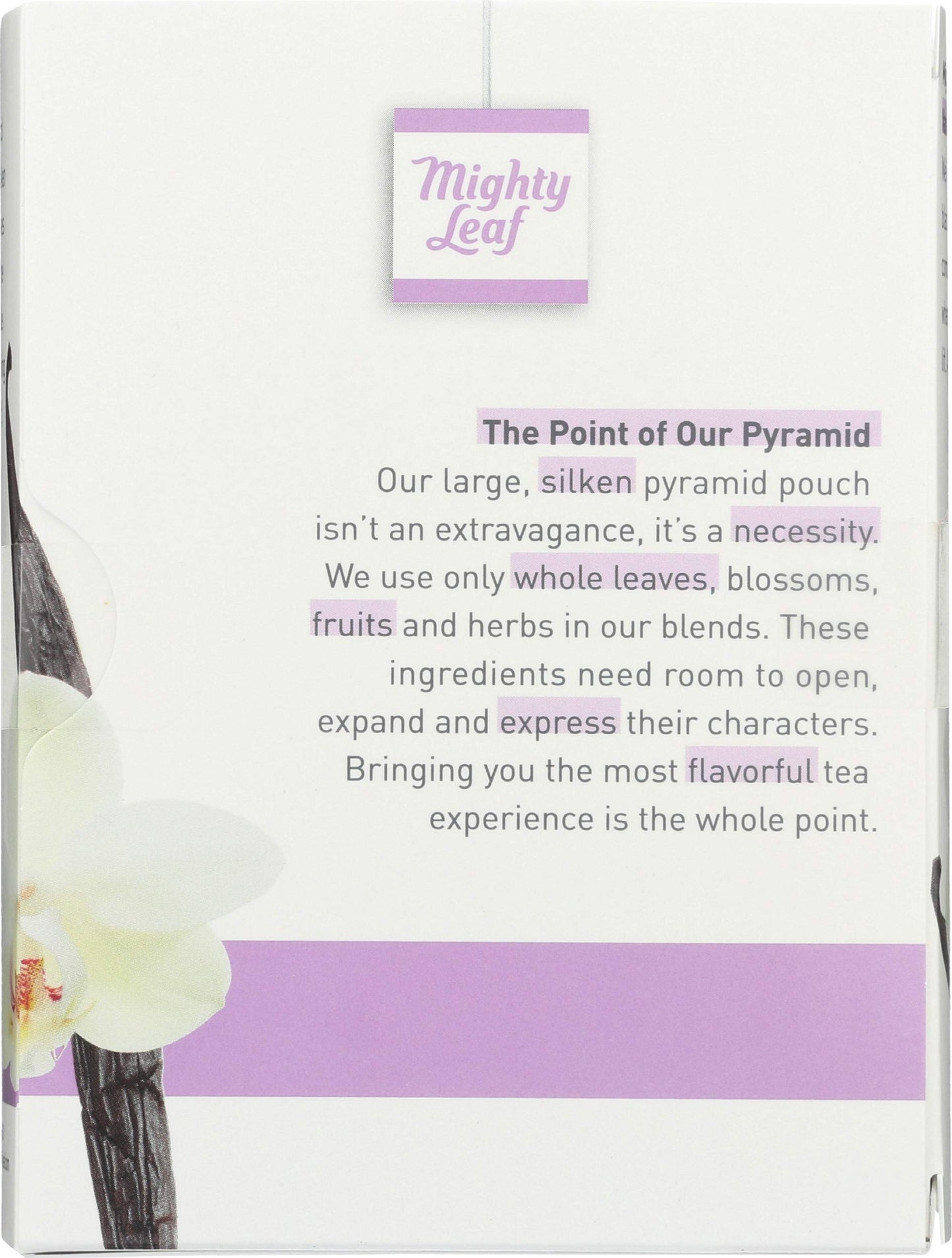 Mighty Leaf Whole Leaf Tea, Vanilla Bean, 15 Tea Bags Individual Pyramid-Style Tea Sachets of Caffeinated Black Tea with Vanilla and Natural Flavors