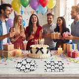 Actoridae 40PCS Black Bow Paper Plates and Napkins Set - Disposable Black and White birthday Party Supplies for Girls & Women, Coquette Birthday
