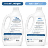 Clean Revolution Pet Hair Remover Laundry System 2-pack: Laundry Detergent + Fabric Softener with HairLift Technology, Fragrance-Free, 6 Natural