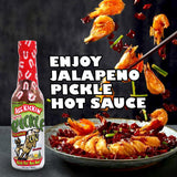 ASS KICKIN’ Spicy Pickle Hot Sauce (5 oz) - Zesty Jalapeño Pickle Blend - Medium Heat Gourmet Hot Sauce for Wings, Burgers & Sandwiches
