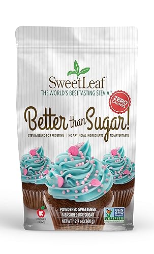 SweetLeaf Better Than Sugar Sweetener - Sugar Substitute with Stevia & Erythritol, Use for Frosting, Baking, or Coffee, Natural Powdered Sugar Alternative, Keto Friendly, Zero Calorie - 12.7 Oz