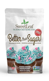 SweetLeaf Better Than Sugar Sweetener - Sugar Substitute with Stevia & Erythritol, Use for Frosting, Baking, or Coffee, Natural Powdered Sugar Alternative, Keto Friendly, Zero Calorie - 12.7 Oz