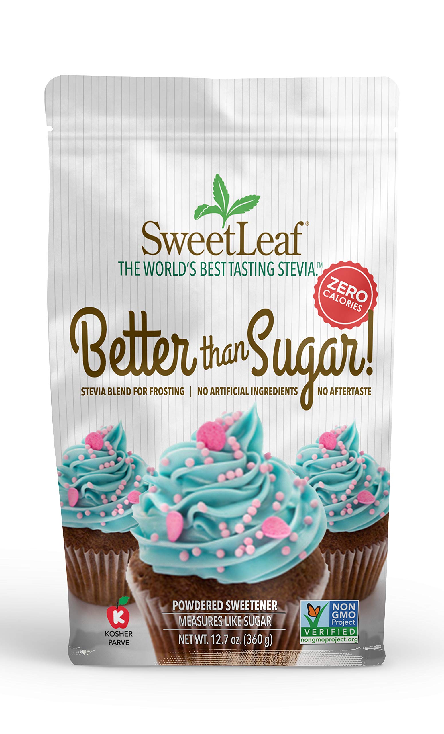 SweetLeaf Better Than Sugar Sweetener - Sugar Substitute with Stevia & Erythritol, Use for Frosting, Baking, or Coffee, Natural Powdered Sugar Alternative, Keto Friendly, Zero Calorie - 12.7 Oz