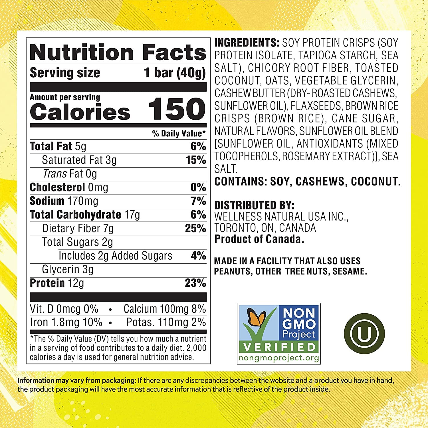 SimplyProtein Lemon Coconut Snack Bars, Naturally Flavored, 12g Protein, 7g Fiber, Low Sugar, Plant-Based, Kosher, Gluten Free & Non-GMO, 8 Count