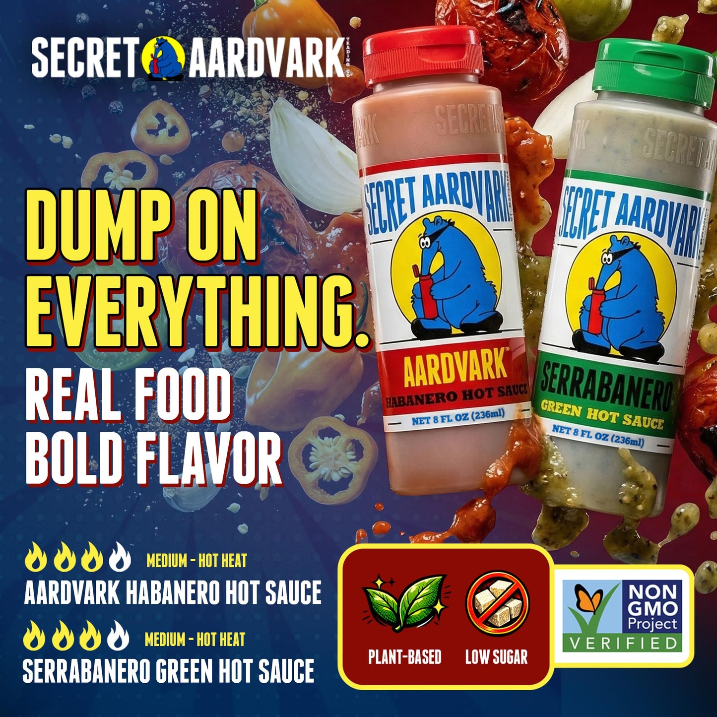 Secret Aardvark Habanero and Serrabanero Hot Sauce, 2-Pack Bundle 8 fl oz