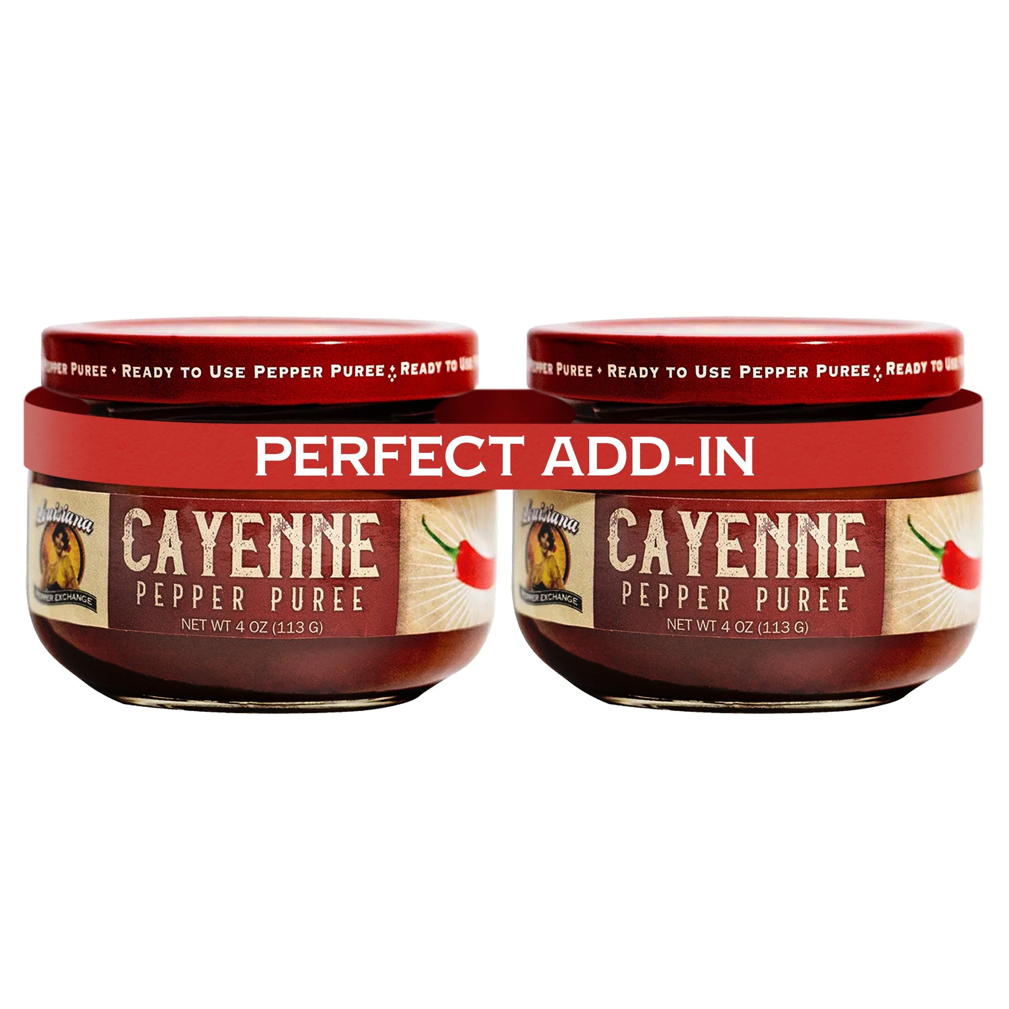 Cayenne - Louisiana Pepper Exchange - Fresh Pepper Replacement (Cayenne Pepper Puree) 2 Jars - Plant-Based, Gluten-Free. Replace Fresh Pepper