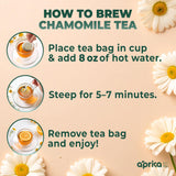 100% Pure Chamomile Tea - Only Flowers without Stems, Chamomile Tea Bags Caffeine Free, 60 count, Calming Tea Te De Manzanilla by Aprika Life