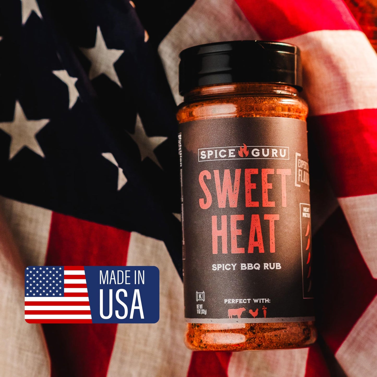Spice Guru Sweet Heat BBQ Rub - Gifts for Men Who Cook, Gifts for Dad, Men Gifts, Dad Birthday Gift - Spices and Seasonings Sets - Steak Seasoning