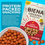 BIENA Chickpea Snacks - Crunchy Roasted Chickpeas - High Fiber Protein Snacks for Adults and Kids - 4-Pack, 5 Ounce Bags - Barbecue
