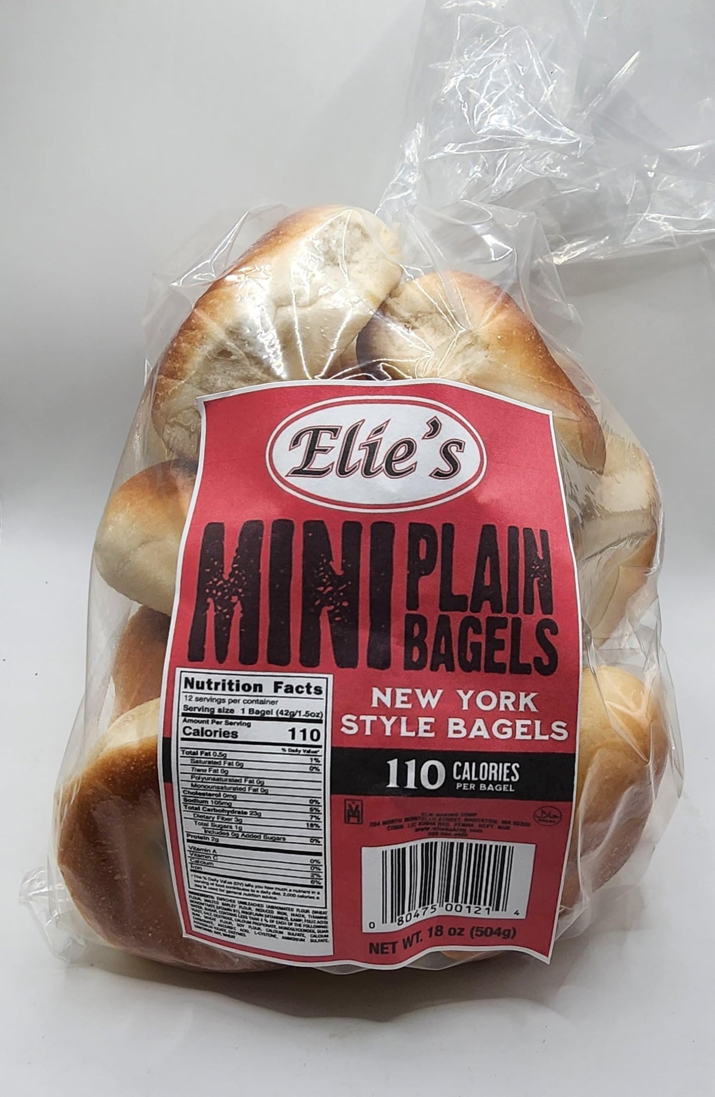 Elie's Mini Bagels - 6 packs of 12 Mini Plain Bagels = 72 total Mini