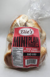 Elie's Mini Bagels - 6 packs of 12 Mini Plain Bagels = 72 total Mini