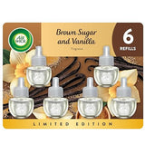 Air Wick Plug-In Scented Oil Refills, 6 Count, Brown Sugar and Vanilla, Air Freshener, Essential Oils