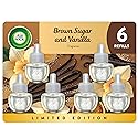 Air Wick Plug-In Scented Oil Refills, 6 Count, Brown Sugar and Vanilla, Air Freshener, Essential Oils