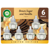 Air Wick Plug-In Scented Oil Refills, 6 Count, Brown Sugar and Vanilla, Air Freshener, Essential Oils