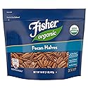 Fisher Organic Pecans Halves 16 oz, USDA Certified Organic, Unsalted Raw Pecans, North American Grown, Non-GMO, No Preservatives, Keto & Paleo