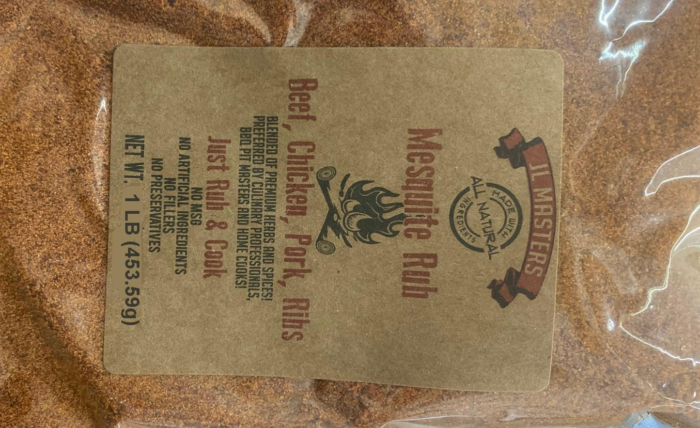 JL Masters Mesquite Rub - ONE 1 Pound package