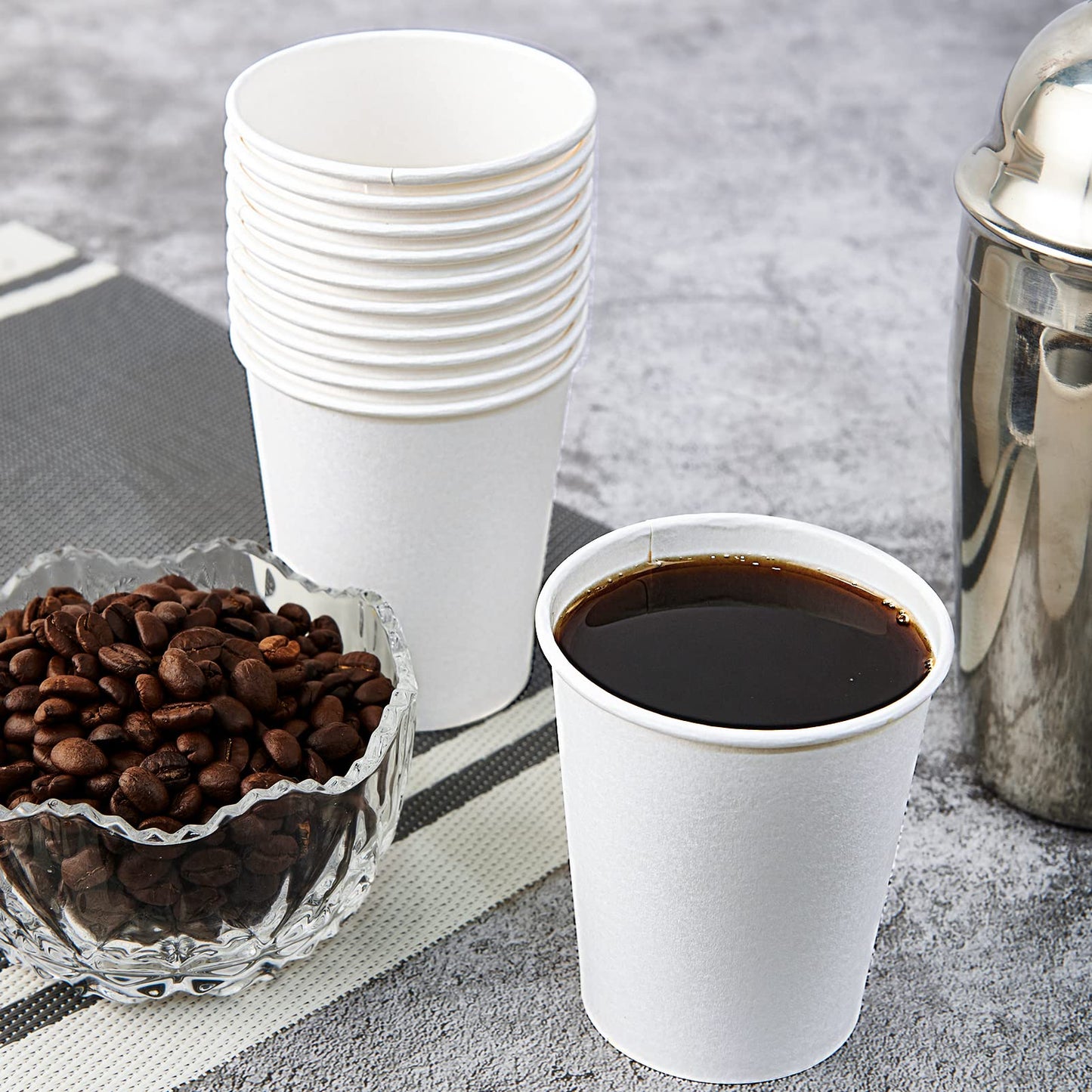 Turbo Bee Disposable Paper Coffee Cups 16oz, 210 Pack White Paper Cups,Disposable Hot Drinking Cups