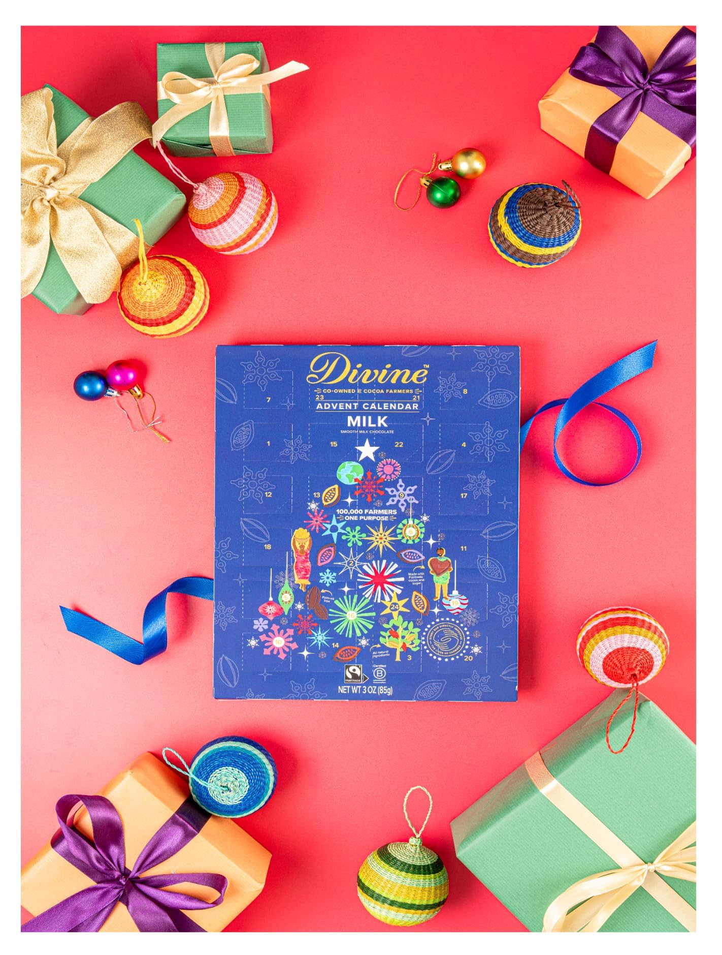 Divine Advent Calendars - Pack of 2 - Milk Chocolate - Delicious Traditions for Friends and Family - Great for Sharing - Great Taste and Fun to Use