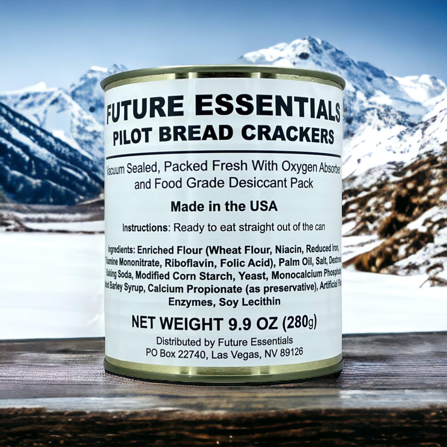 Future Essentials Pilot Bread Survival Crackers - Emergency Food Supply - 30-Year Shelf Life - Ready to Eat Hardtack Biscuits - #2.5 Can, Made in USA