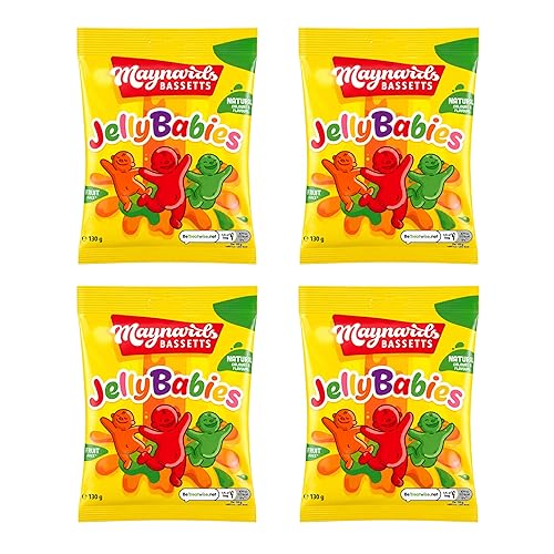 Maynards Bassetts Jelly Babies Sweets 130g (4 Pack)