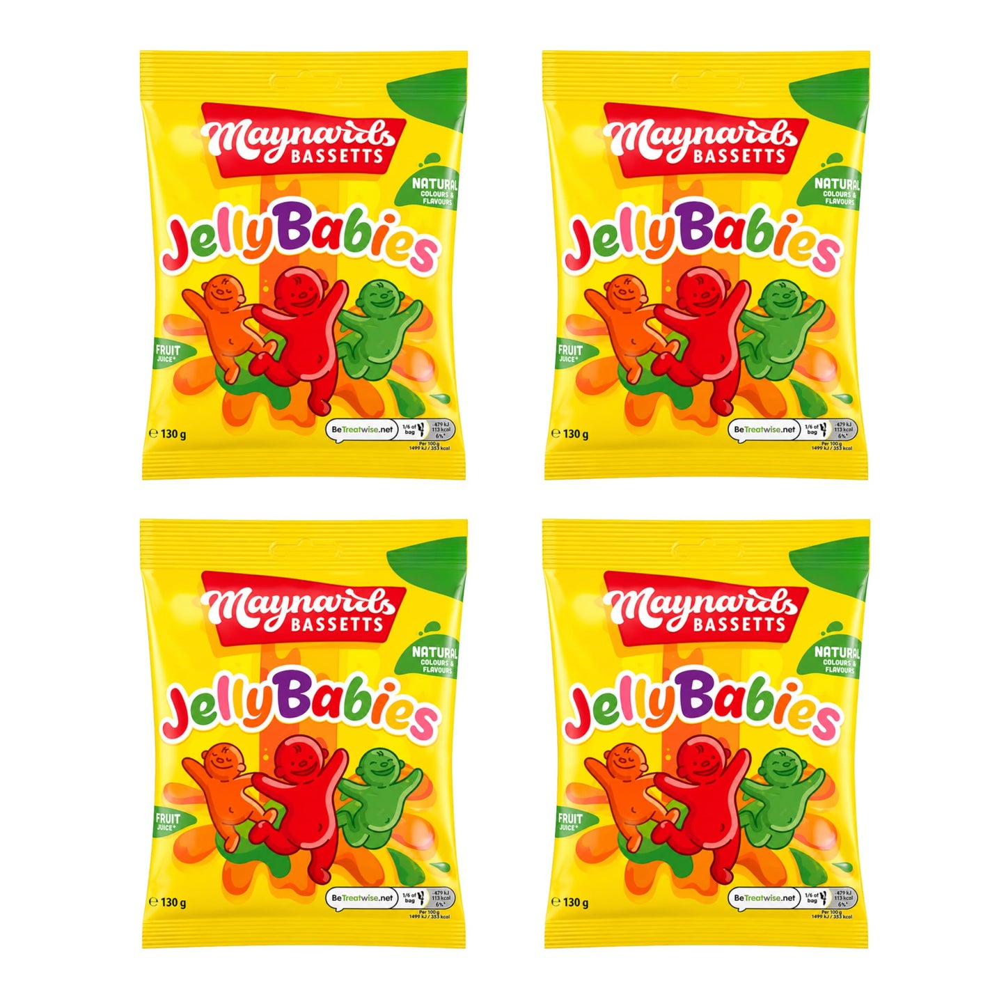 Maynards Bassetts Jelly Babies Sweets 130g (4 Pack)