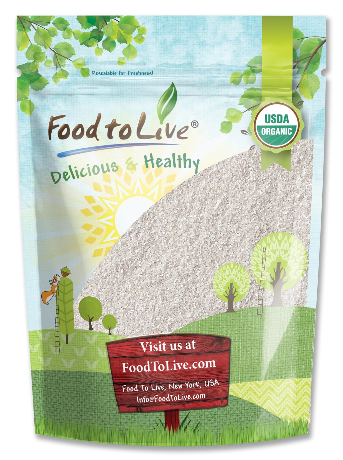 Food to Live - Gluten Free Organic White Polenta, 12 Ounces - Classic Cornmeal. Vegan, Kosher Corn Grits. Great for Hot Cereal and Porridge