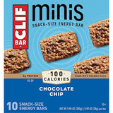 CLIF BAR Minis - Chocolate Chip - Made with Organic Oats - 4g Protein - Non-GMO - Plant Based - Snack-Size Energy Bars - 0.99 oz. (10 Pack)