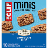 CLIF BAR Minis - Chocolate Chip - Made with Organic Oats - 4g Protein - Non-GMO - Plant Based - Snack-Size Energy Bars - 0.99 oz. (10 Pack)