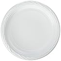 Blue Sky 100 Count Disposable Plastic Plates, 10", White