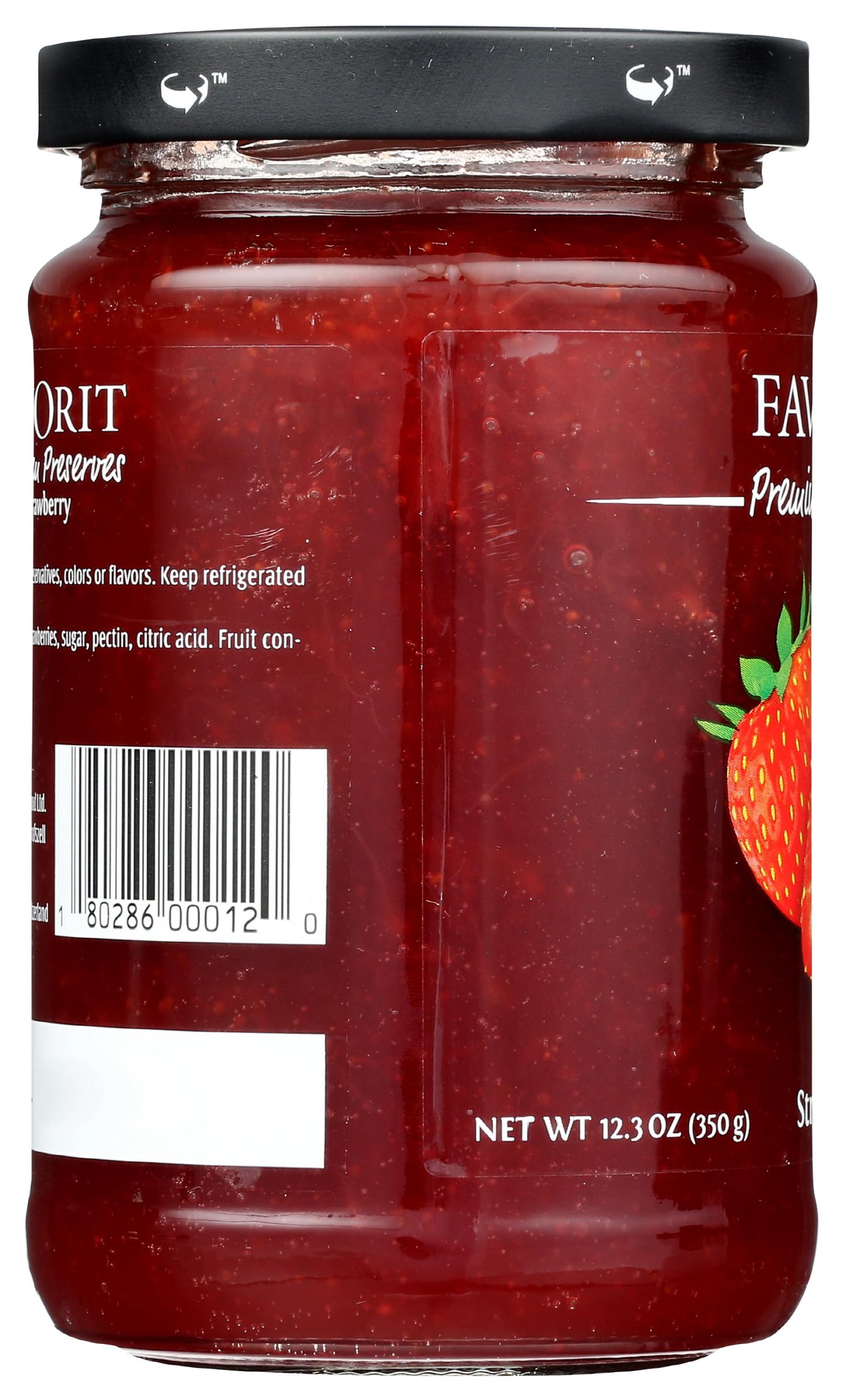 Favorit Preserve Strawberry, 12.3 oz