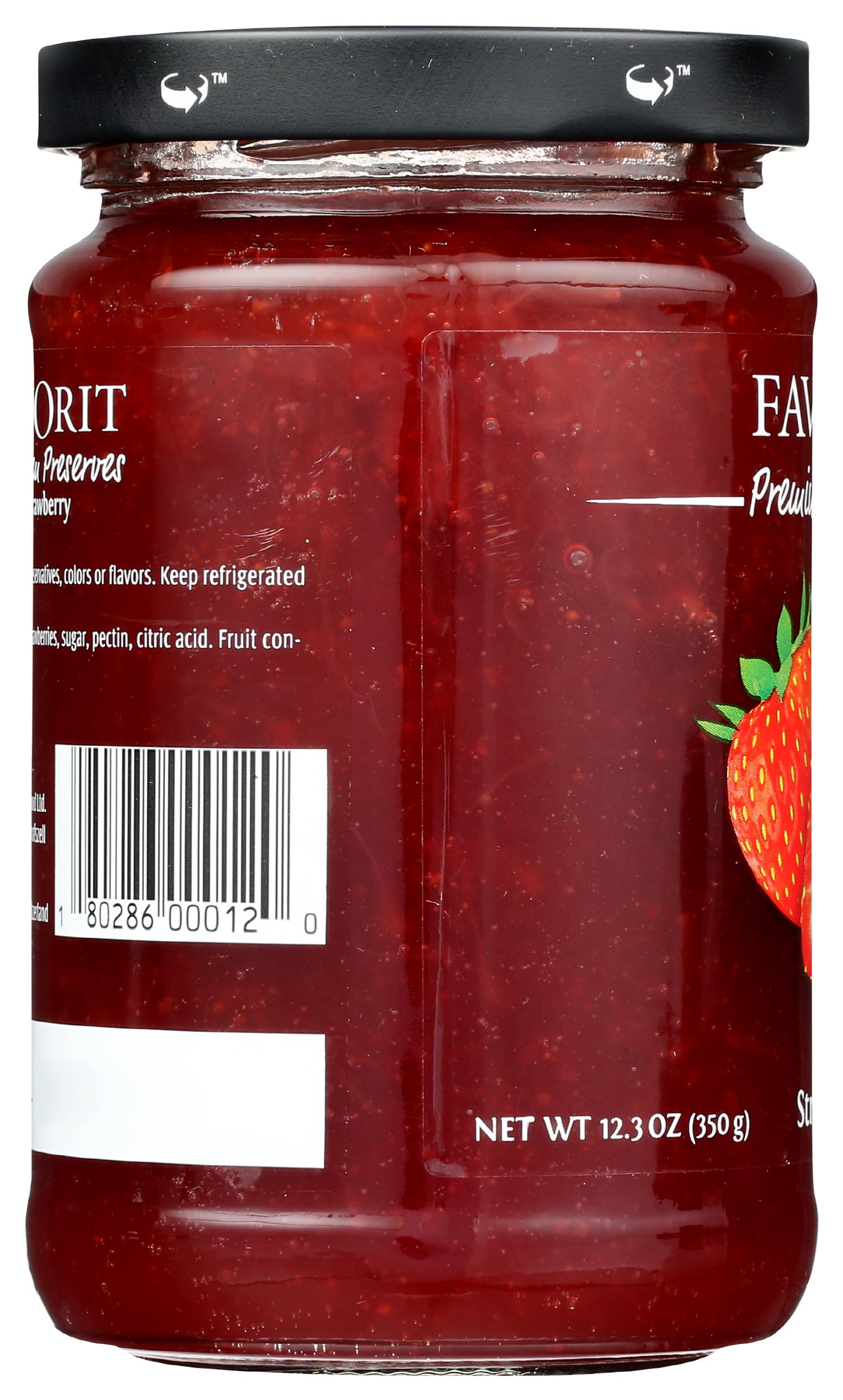 Favorit Preserve Strawberry, 12.3 oz