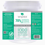 Wipex 70% Isopropyl Alcohol Wipes, Bulk 1000 Count - Ideal for Electronics, Household, Work & School Equipment Cleaning - Lint-Free SMS Cloth Safe