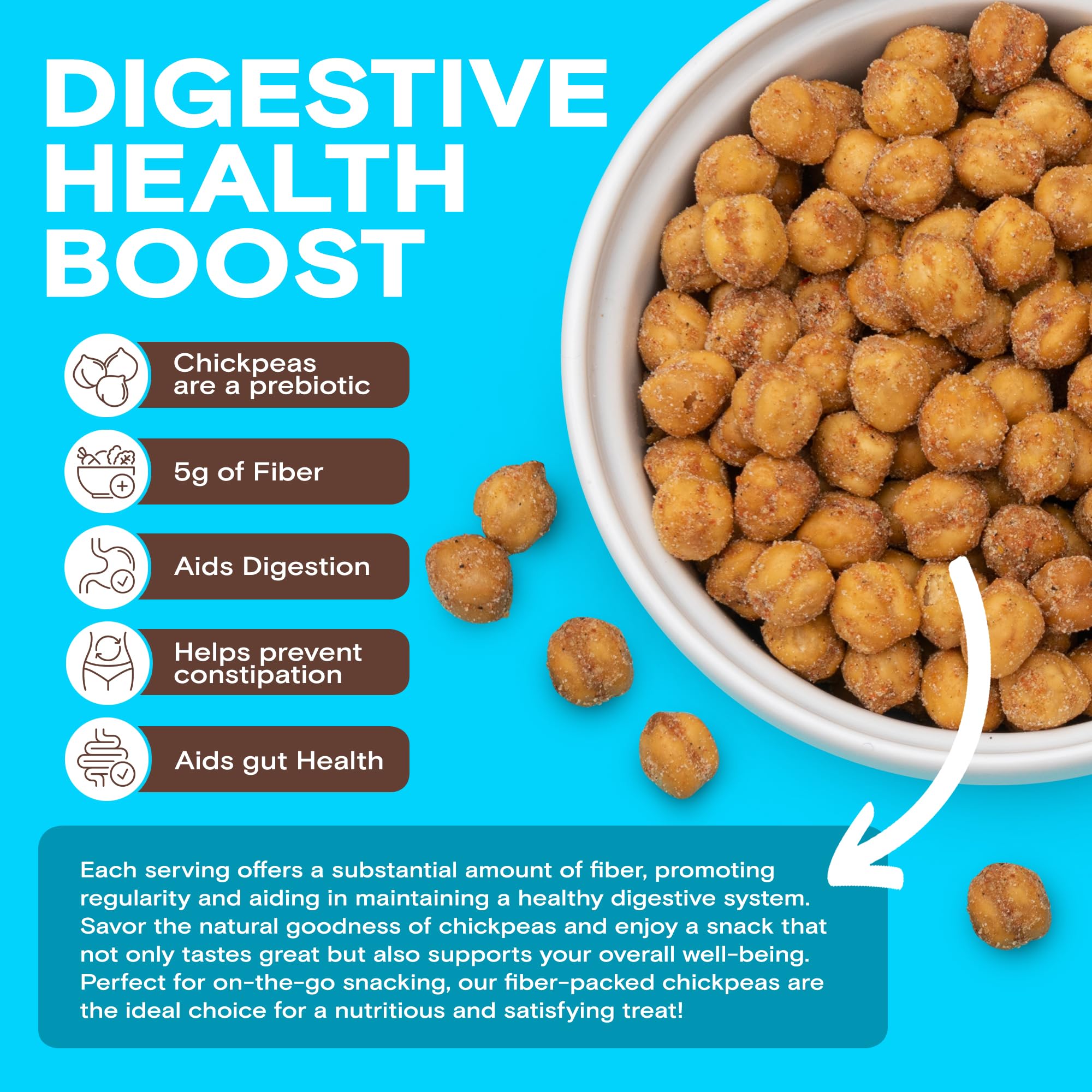 BIENA Rockin' Ranch Chickpea Snacks | Gluten Free | Vegan | Dairy Free | Plant-Based Protein (Single 5 oz. Bag)