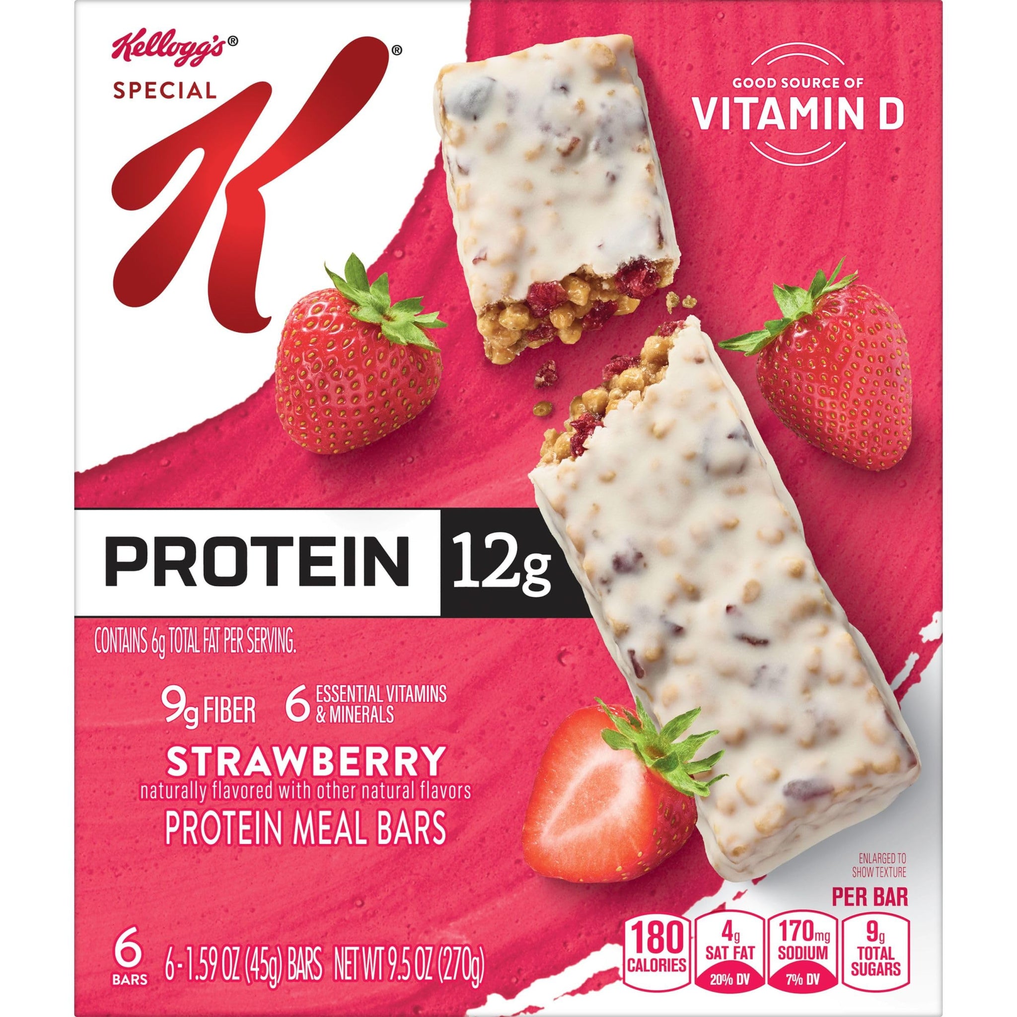 Kellogg's Special K Protein Meal Bars, Strawberry, 6 Count Box (Pack of 3)