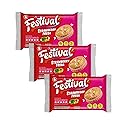 Festival Strawberry Cookies | Cream Strawberry Sandwich Cookies | Natural Dyes & Low Sodium | High Cream Content | 14.6 Oz (Pack of 3)